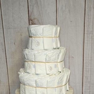 Diaper cake-Plain diaper cake-Decorate your own diaper cake-DIY Baby shower centerpiece-Pampers or Huggies diaper cake-DIY Diaper gift idea
