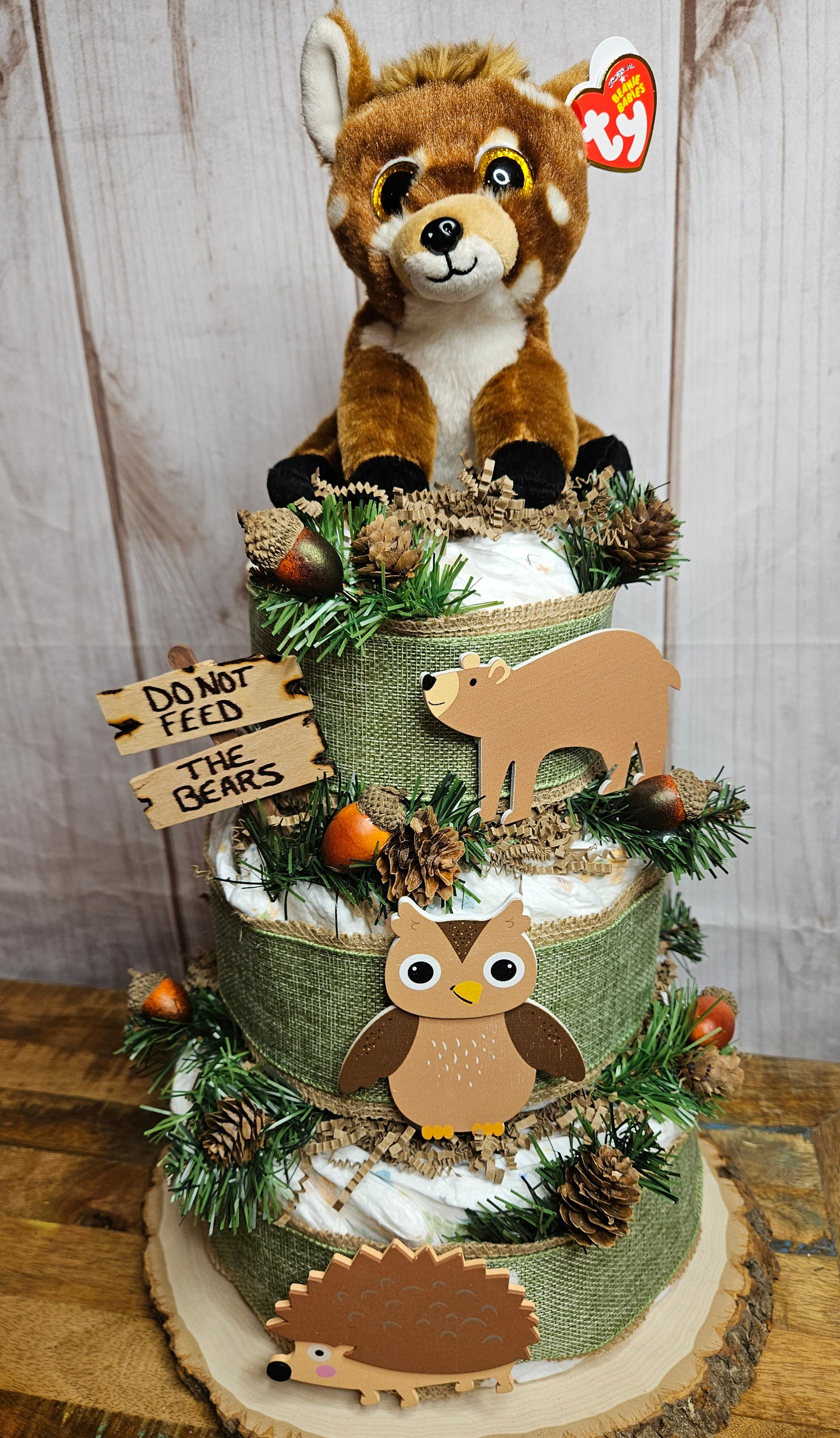 Woodland Animals Diaper Cake Kit: DIY Baby Shower Centerpiece - Etsy