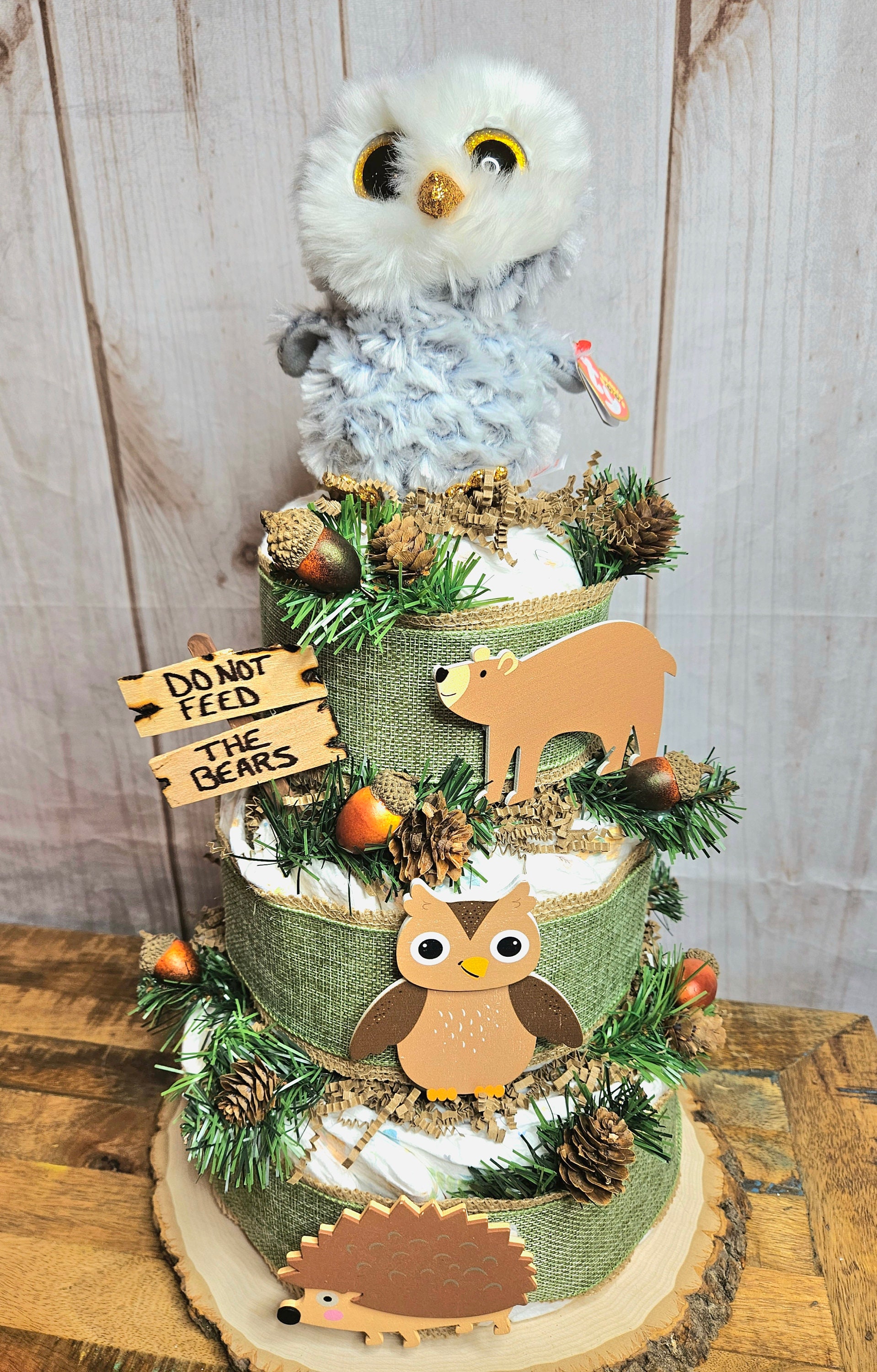 Woodland Animals Diaper Cake Kit: DIY Baby Shower Centerpiece - Etsy