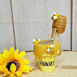 Winnie the Pooh Hunny pot 3.5 inch, Pooh Baby Shower Decor, Pooh Party favors, Pooh 1st birthday table decor, Pooh honey decor, Pooh gift
