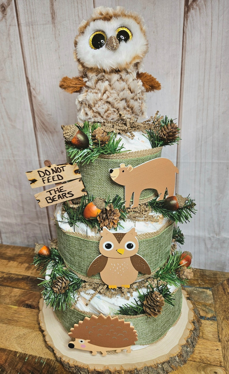 Woodland Animals Diaper Cake Kit: DIY Baby Shower Centerpiece - Etsy