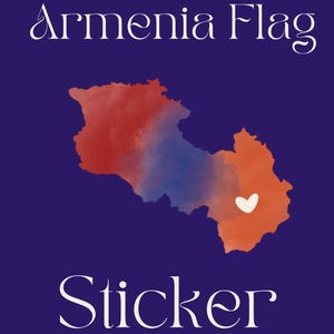 Armenia Map Flag Sticker: Weatherproof Vinyl Die Cut