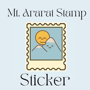 Mount Ararat Stamp Sticker | Armenian Sticker | Armenia Die Cut Sticker | Waterbottle Sticker | Laptop Sticker | Armenia Stamp Sticker