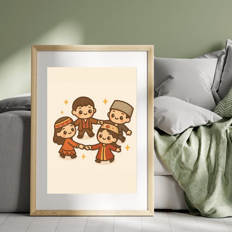 Armenian Kochari Dance Art Print: Kids Room Decor (digital Download PNG ...