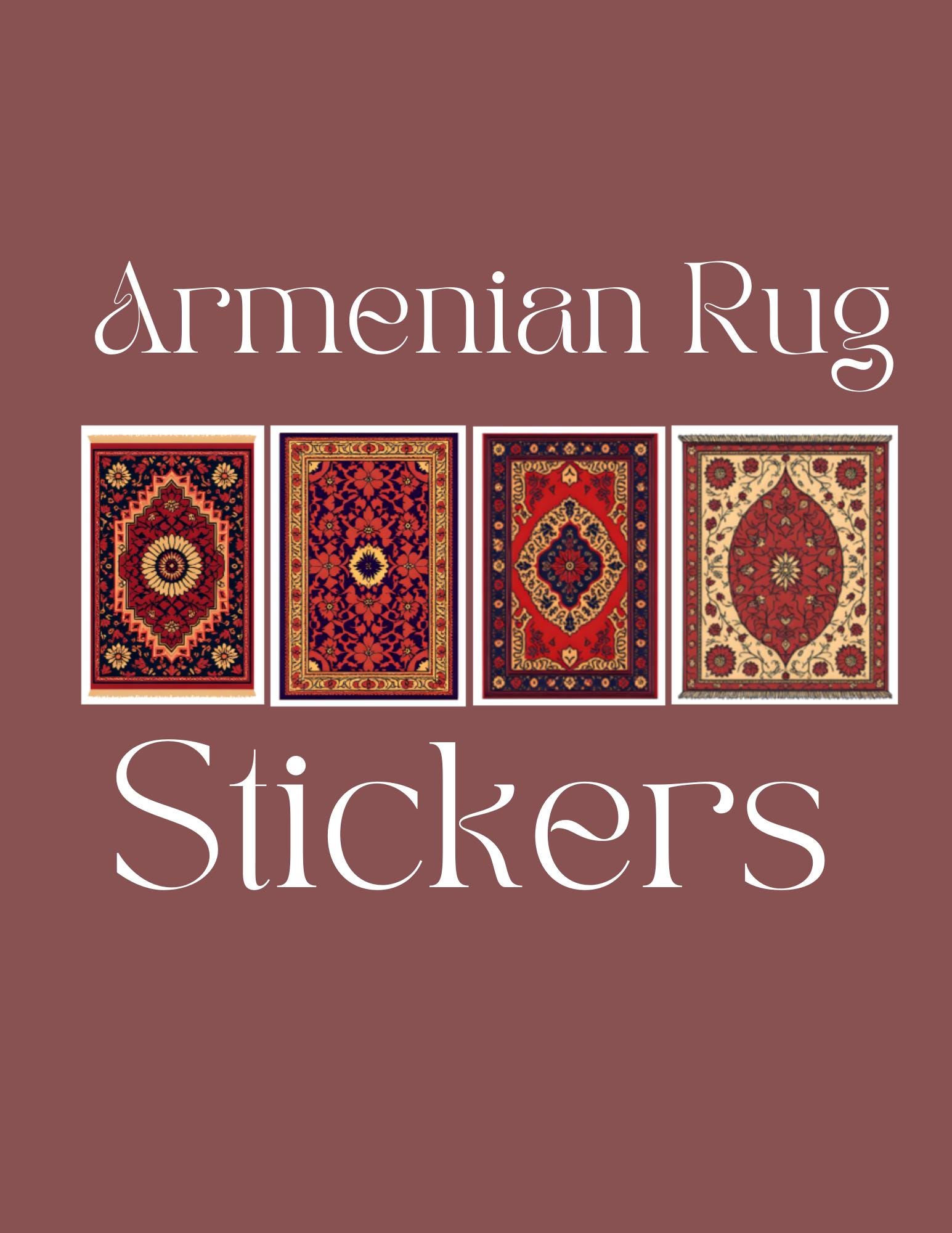 Turkish Rug Sticker Armenian and Persian Rug Stickers: Traditional Design, Water Resistant ...