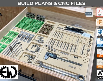 CNC Bit & Work Holding Drawer Organizer Build Plans and CAD Files