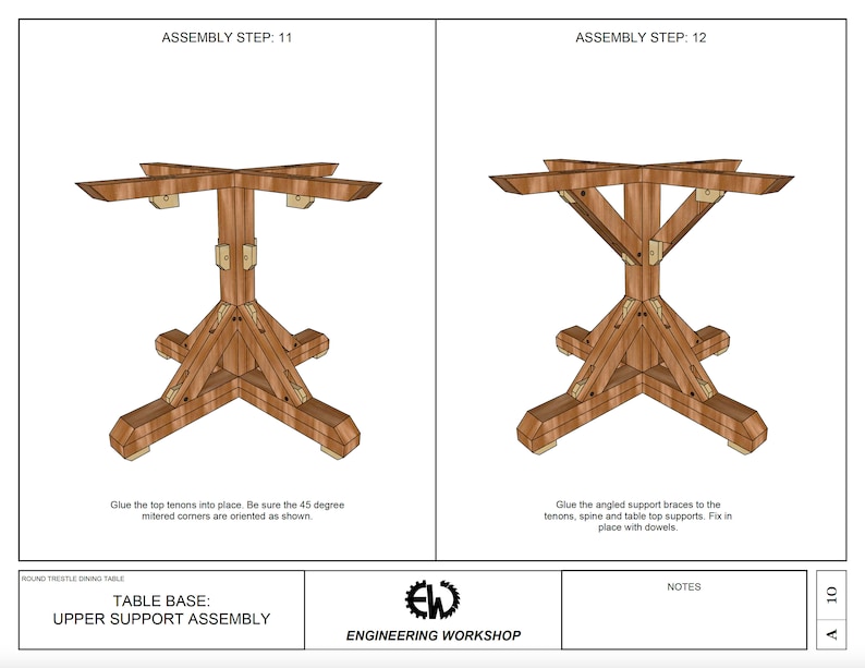 DIY Round Trestle Dining Table Plans | Etsy