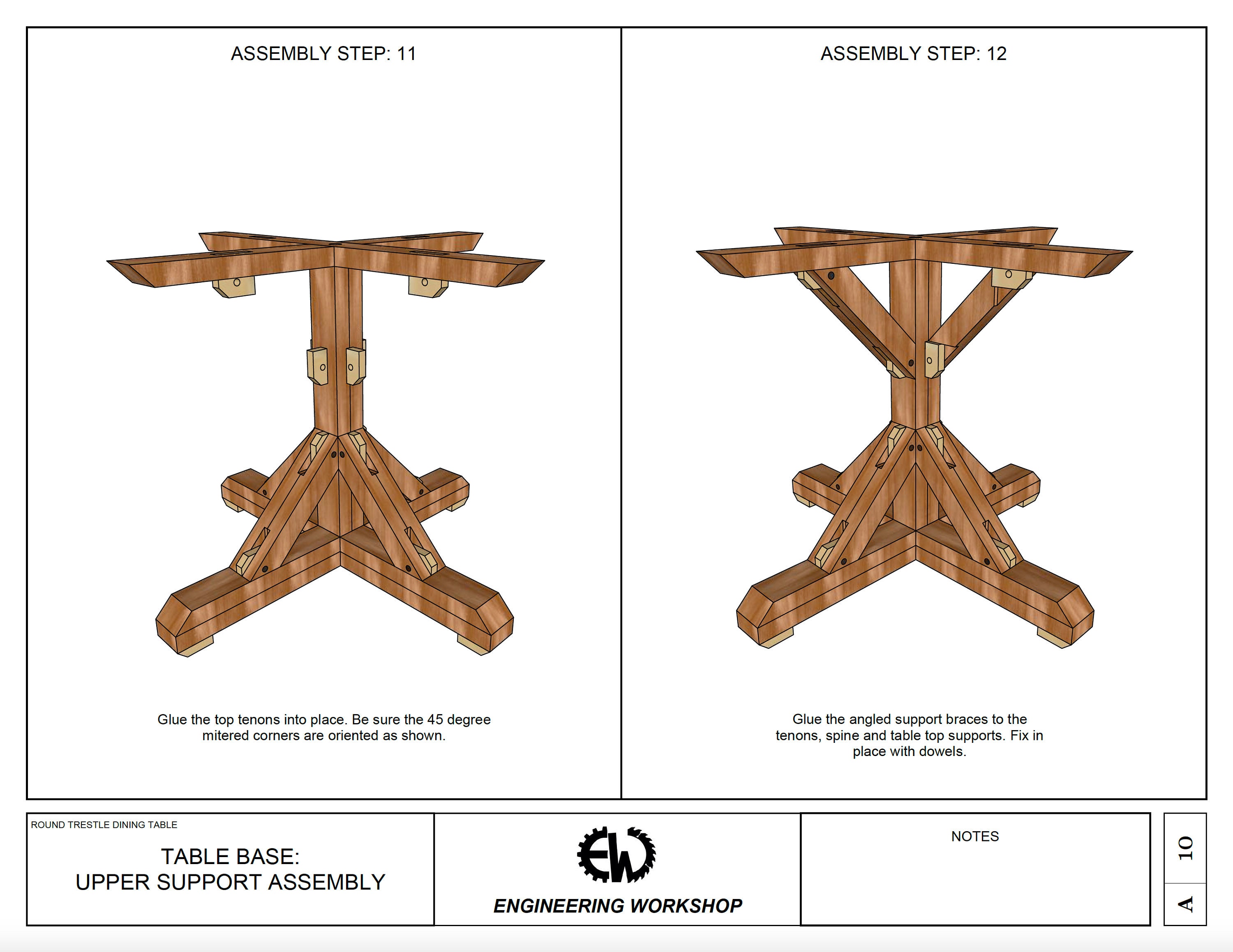 DIY Round Trestle Dining Table Plans Etsy