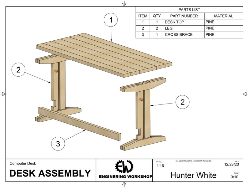 DIY Computer Desk - Etsy