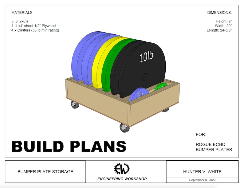 DIY Rogue Echo Bumper Plate Storage Plans Etsy