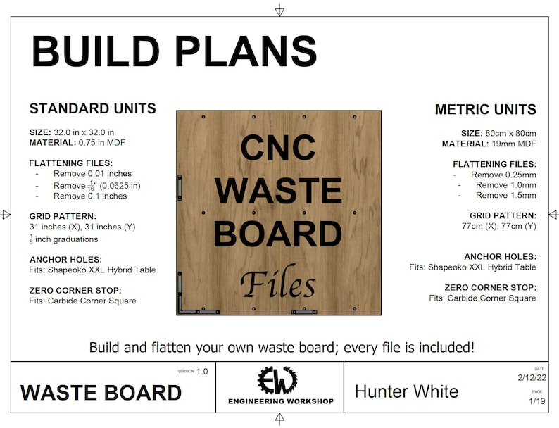 XXL Waste Board: CNC Files - Etsy Canada