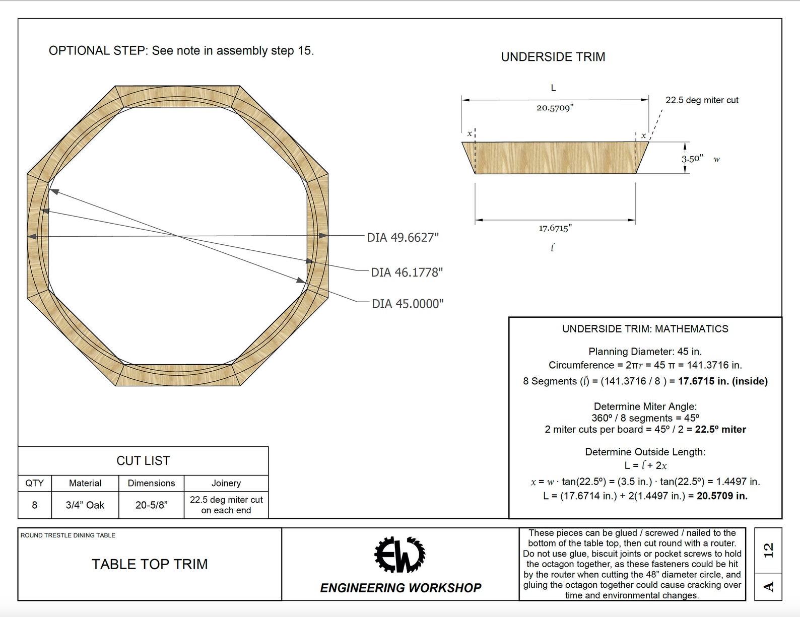 DIY Round Trestle Dining Table Plans Etsy