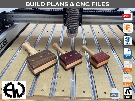 Woodworking Mallet Build Plans: CNC Router, Hand Tool, & Templates