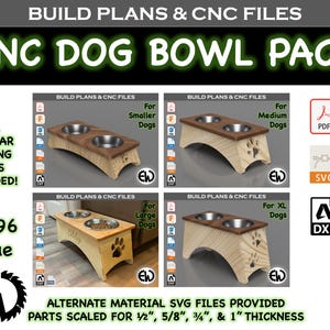Combo Pack Dog Bowl Holder CNC Files