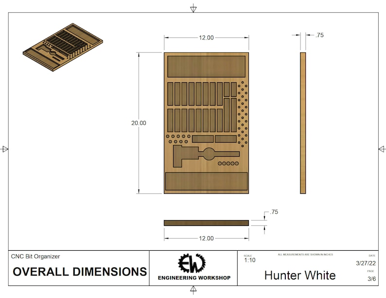 CNC Bit & Work Holding Drawer Organizer Build Plans and CAD Files image 6