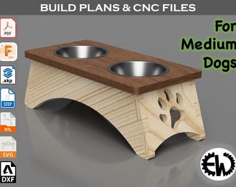 Medium Dog Bowl Holder CNC Files