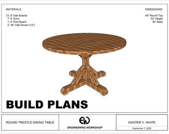 DIY Round Trestle Dining Table Plans