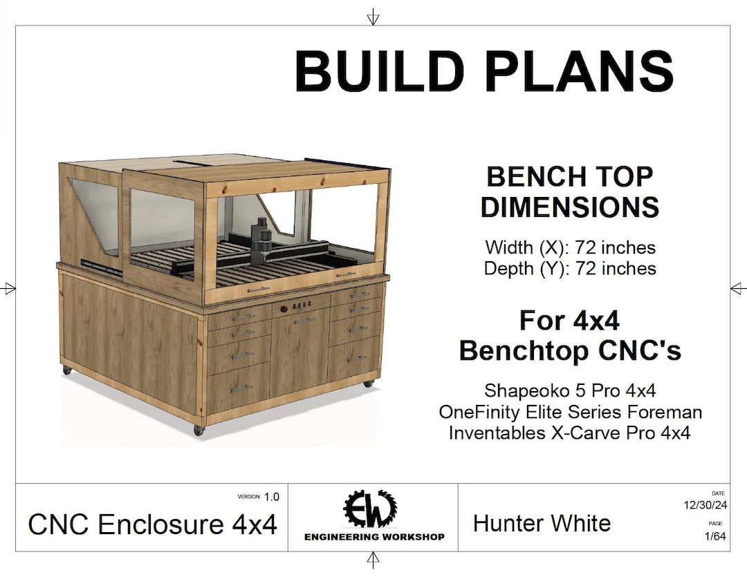 4x4 CNC Enclosure Build Plans - Etsy