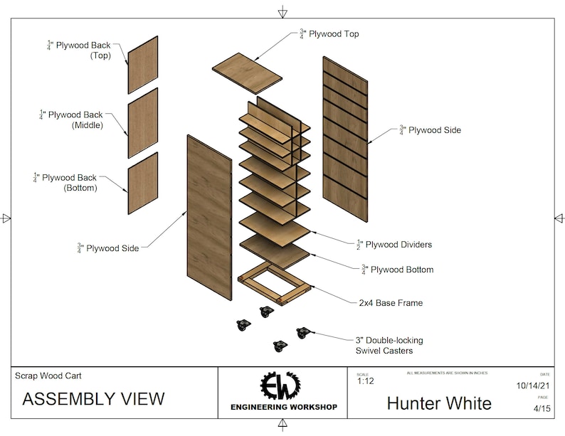 Scrap Wood Cart Build Plans Etsy