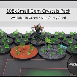 Small Gem Crystals Pack (108x) in Green Blue Grey Red - for Wargaming Model Bases AoS 30k Heresy Conversions Gift Tabletop