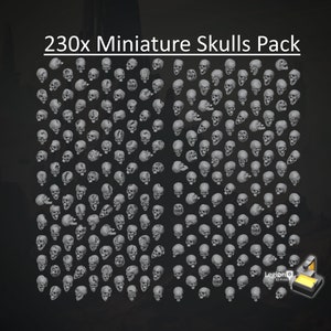 230x Skulls Pack - for Basing 28mm Miniature Scatter Scenery Wargaming Model Bits AoS 30k Conversions Gift Tabletop
