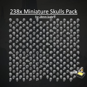 Skulls Pack for Basing 28mm Miniatures (238x) - Scatter Scenery Wargaming Model Bits AoS 30k Conversions Gift Tabletop