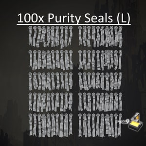 Sigilli di purezza L (100x) Pacchetto di carte di giuramento - per Cavalieri, Corazzate, Veicoli, Carri armati, Parti di modelli per wargame, Conversioni di eresia da 30k, Regalo