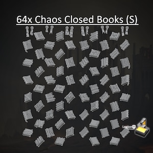 Chaos Miniature Closed Books Pack S (64x) - for 28mm 32mm Hobby Wargaming Model Bits - Fantasy AoS 30k Heresy Conversions  Tabletop