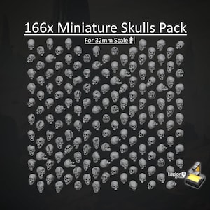 Skulls Pack for Basing 32 + 28mm Miniatures (166x) - Scatter Scenery Wargaming Model Bits AoS 30k Conversions Gift Tabletop