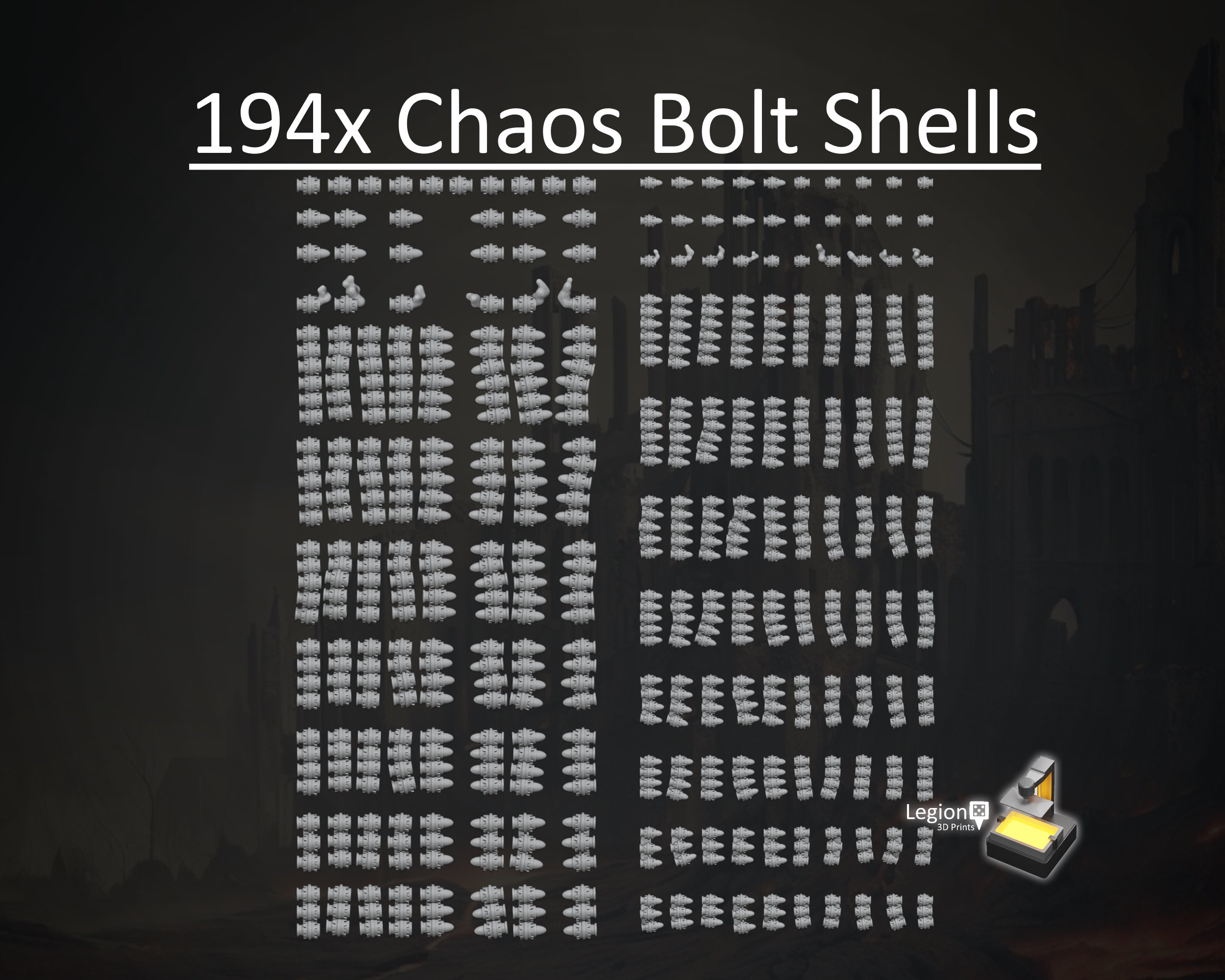 Bolter Shell Chaos Bolt Shells Scenery Pack (194x) - for Bolters Space Marines ...
