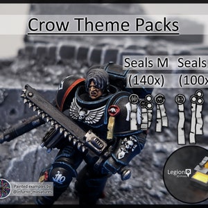 Crow Theme Purity Seals Oaths Papers Scenery Pack - for Wargaming Model Bits 30k Heresy Conversions Gift Tabletop