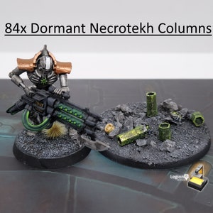 Paquete de terreno disperso de columnas Necrotekh inactivas (84 unidades) para bases de modelos de Wargaming, conversiones y juegos de mesa.