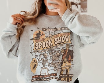 Retro Halloween Sweatshirt: Spook Show Monster Mash Crewneck