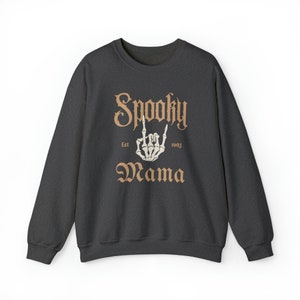 Spooky Mama Sweatshirt, Halloween Mama Crewneck, Momster Sweatshirt, Personalized Mama Sweatshirt image 4