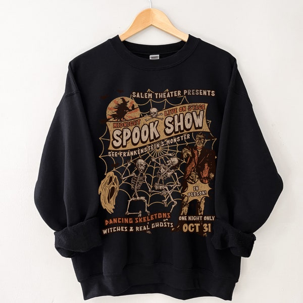 Sweat-shirt Monster Mash rétro, col rond effrayant d'Halloween