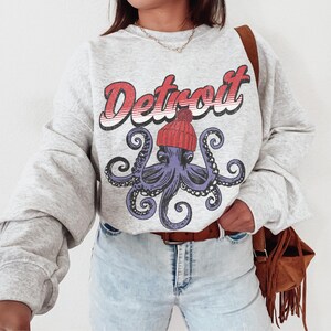 Detroit Red Wings Octopus Sweatshirt, Hockey Fan Apparel