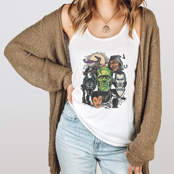 Monster Mash Halloween Tank Top, Frankenstein Dracula Shirt