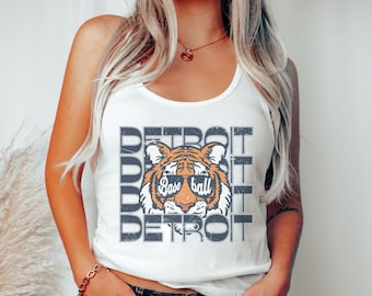 Detroit Baseball Tank Top Tigers Racerback Vintage Detroit Baseball Opening Day Tigers Fan Game Day Apparel Retro Detroit Sports Gift Mom