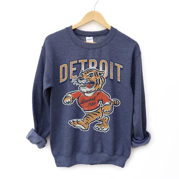 Retro Detroit Tigers Sweatshirt: Unisex Baseball Game Day Apparel