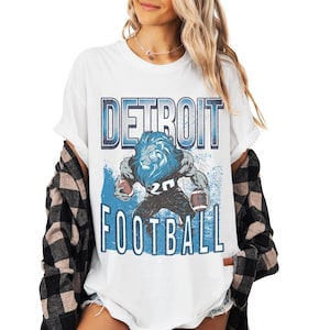 Detroit Football Comfort Colors Vintage Style T-Shirt, Detroit Lions Shirt, Detroit Football Shirt, Sunday Football, Detroit Football Tee