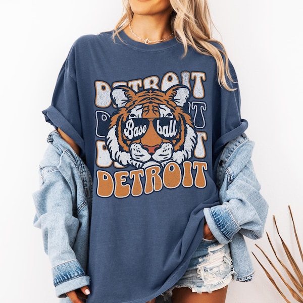 Detroit Tigers Comfort Colors Shirt: Retro Baseball Fan Tee
