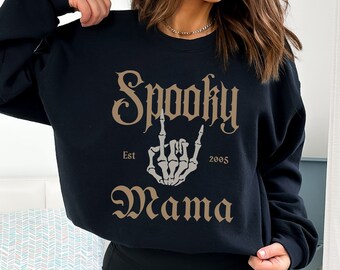 Spooky Mama Sweatshirt, Halloween Mama Crewneck, Momster Sweatshirt, Personalized Mama Sweatshirt