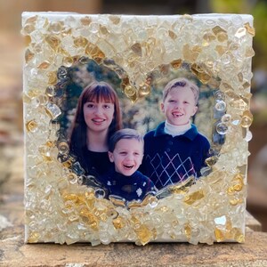 Made to Order Crushed Glass Picture &quot;Frame&quot; on Canvas and Covered in Resin (This Photo is a Sample)