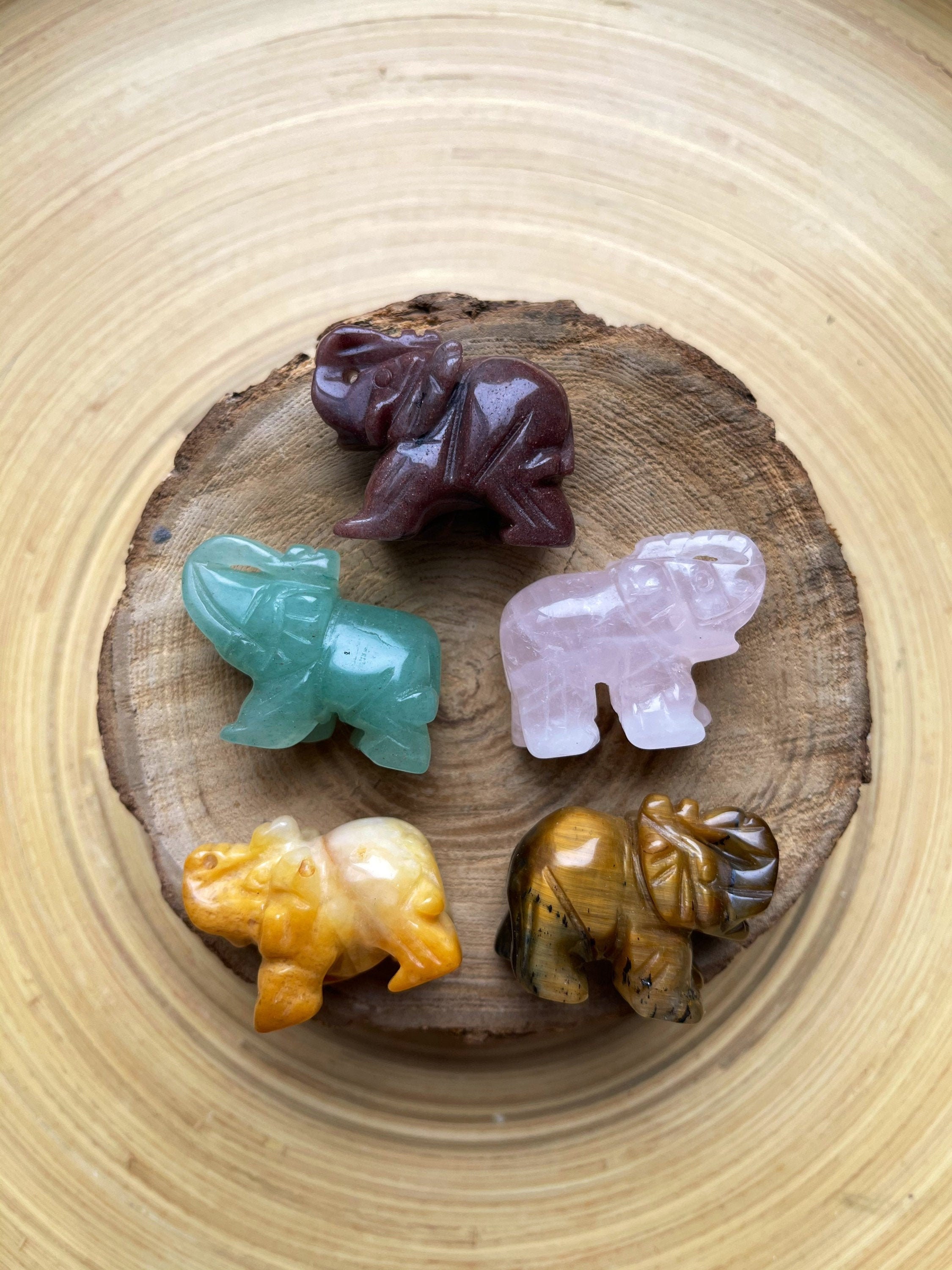 Crystal Elephants Crystal Set Natural Crystals Healing Etsy