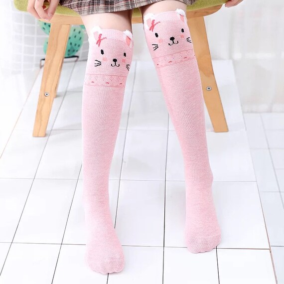 Pink Bunny Knee High Socks Etsy Denmark