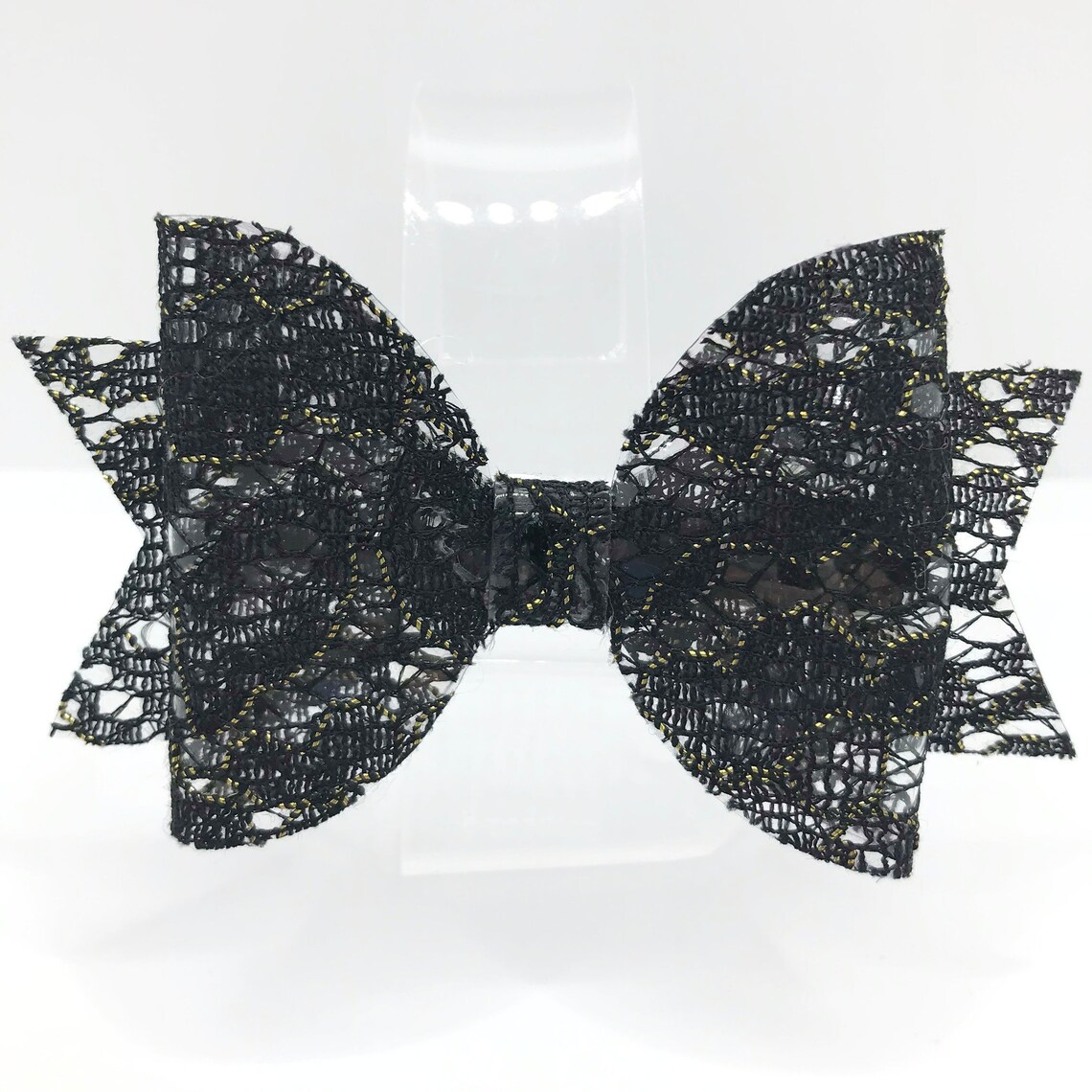 Black Lace Hair Clip Bow Etsy