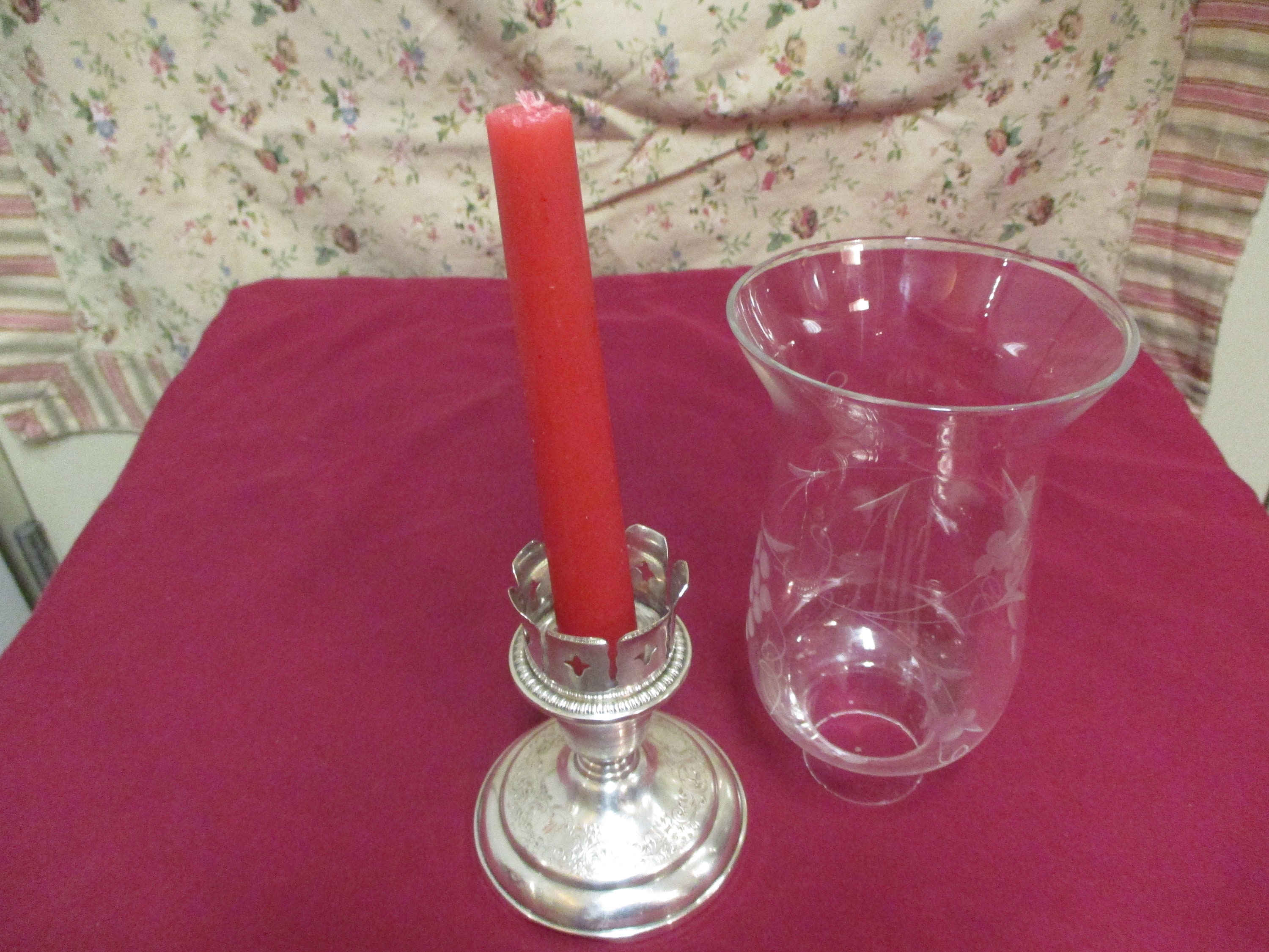 Candle Holder With Glass Globe Etsy