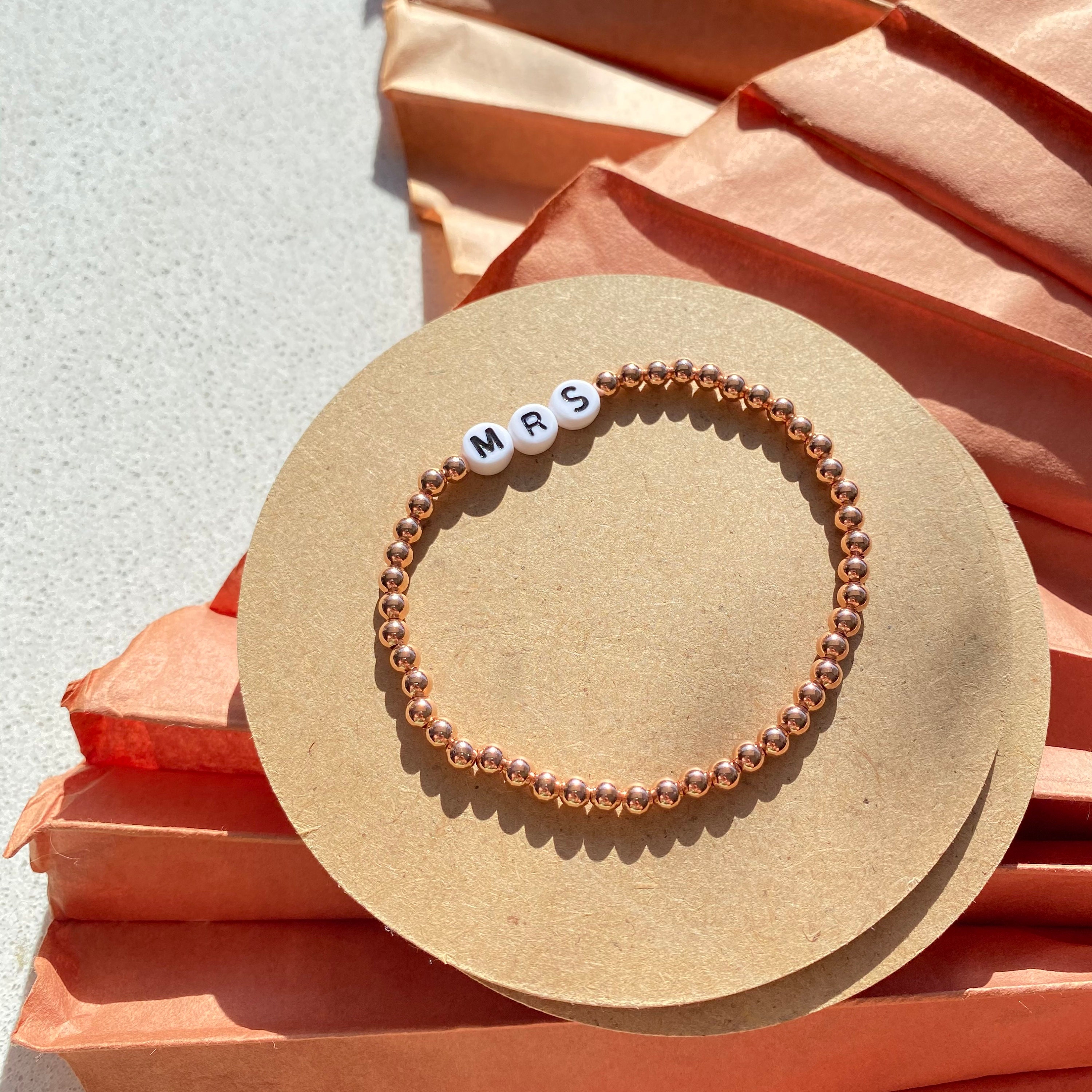Rose Gold Plated Beaded Bracelets in a 3Piece Set Word Etsy