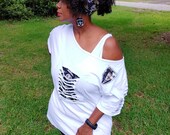 New Orleans Tshirt, Saints Cold shoulder Tshirt, New Orleans Cold shoulder shirt, Designer New Orleans shirt