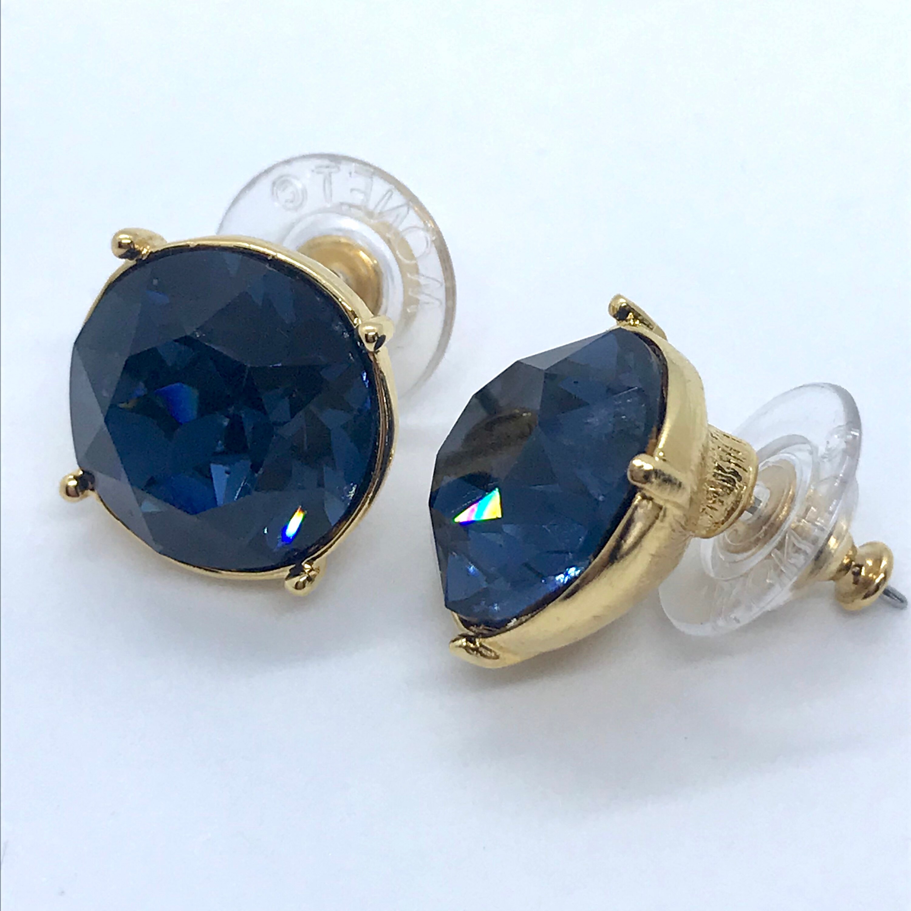 Large Blue Crystal Stud Earrings Earrings Classic Blue Etsy